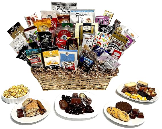 Gourmet Chocolate Gift Basket, Customizable for Business Client Thank You Sympathy Birthday Gifts (42 Piece)