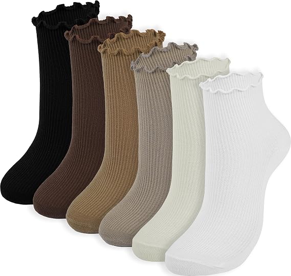 BomKinta Ankle Ruffle Socks Women - Cute Crew Frilly Sock - Low Cut Cotton Socks Gifts