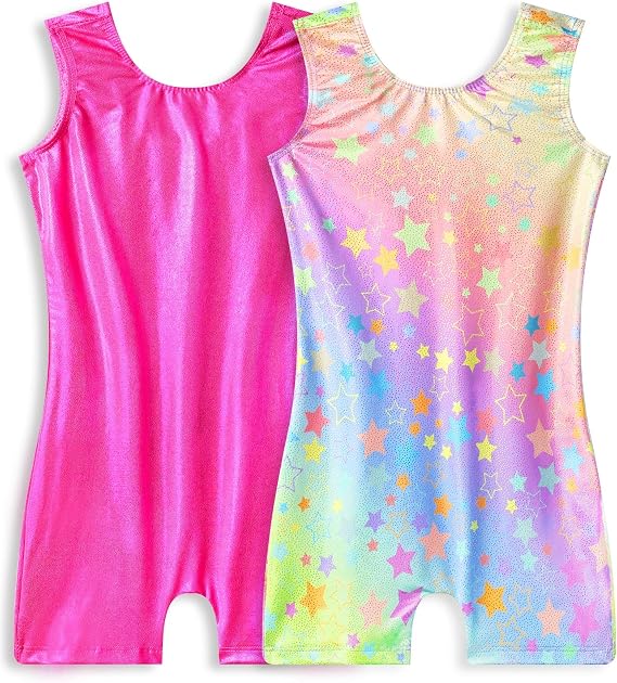 Snowheart Gymnastics Leotards for Girls Sleeveless Sparkly Biketards
