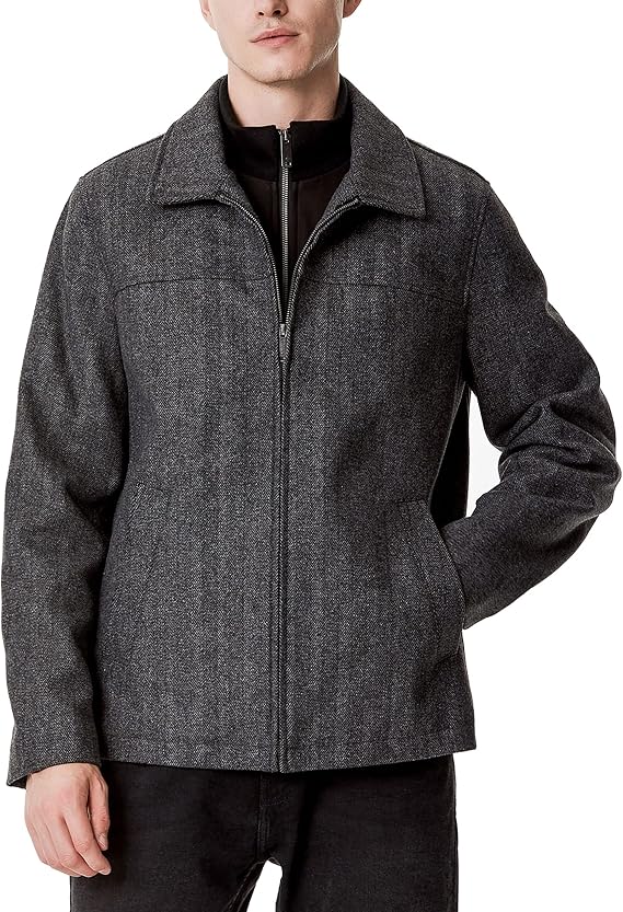 Dockers Men's Wool Blend Quilted Bib Jacket Coat
