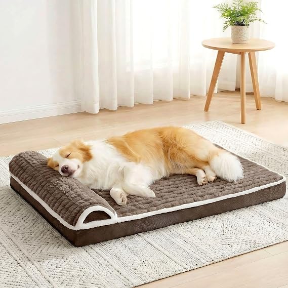Orthopedic Large Dog Bed Pillow Pet Sofa Bed 42''X28'' Taupe
