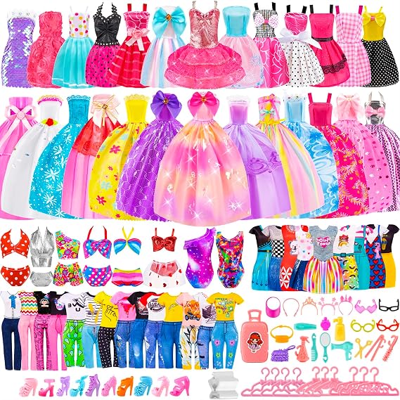 110 PCS Doll Clothes and Accessories for 11.5 Inch Doll