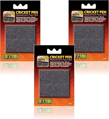 3 Pack Exo Terra Replacement Sponges Cricket Pen, 2 Sponges each