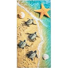 Softerry - Baby Turtles Beach Towel 30 x 60 inches (76 x 152cm) 100% Cotton Soft and Absorbent (Large Size - 30" x 60")