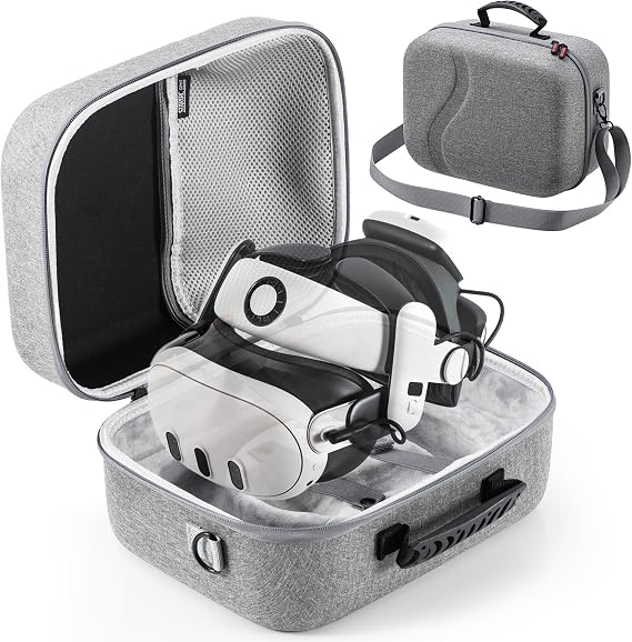 STARTRC GAMES Carrying Case for Meta Quest 3, Large Travel Case Compatible with BOBOVR S3 Pro/KIWI Design Battery Head Strap and Other Accessories, Hard Shell Travel Bag for Oculus Quest 3