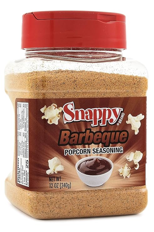 Snappy BBQ Popcorn Seasoning, 12 oz, Smoky Sweet and Savory Barbecue Flavor Shaker, No MSG Added