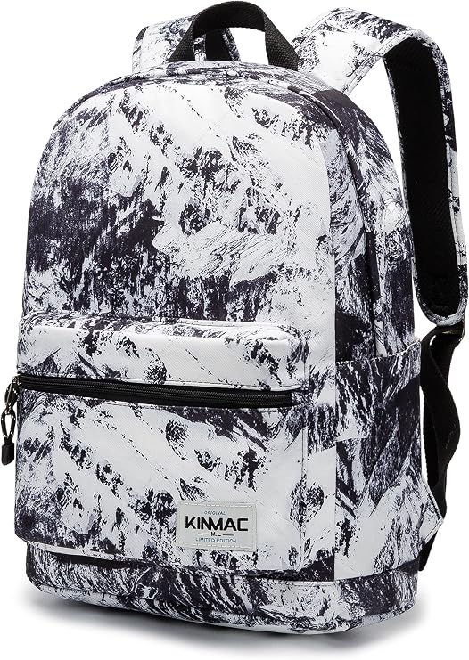 Kinmac Water Resistant Laptop Backpack with USB Charging Port for Laptop Up to 15.6 Inch (Snow Mountain)