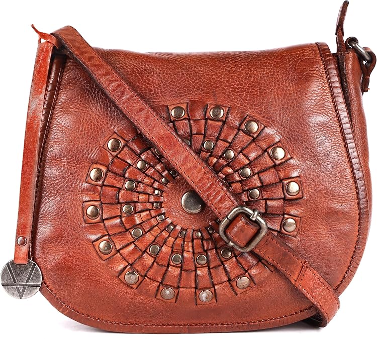 Genuine Leather Crossbody Sling Bag for Women, Purse for Women Trendy Casual Office Bag with Adjustable Strap