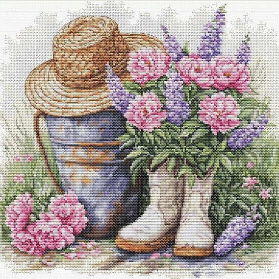 Luca-S Cross Stitch Kit Garden Decor, B7036, Counted Cross Stitch Kit for Adults, Needlecraft and Embroidery Kit | embroidery by Marussia