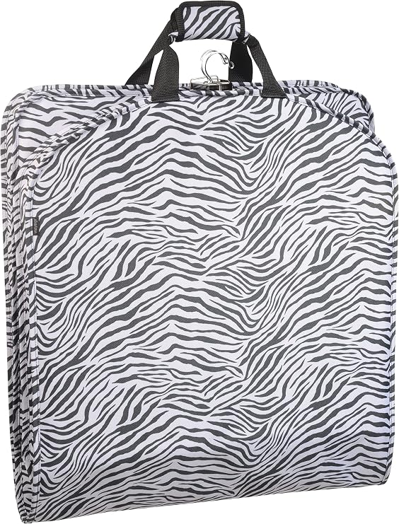 WallyBags 52" Deluxe Fashion Patterned Travel Garment Bag, Zebra