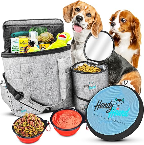 Handy Hound Dog Travel Bag, Pet Travel Organizer Kit for Weekend Trips