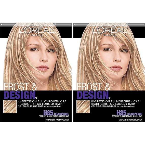 L'Oreal Paris Frost and Design Cap Hair Highlights For Long Hair, Champagne, 2 count
